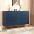 Manhattan Comfort DUMBO 10-Drawer Double Tall Dresser in Midnight Blue DR004-MB